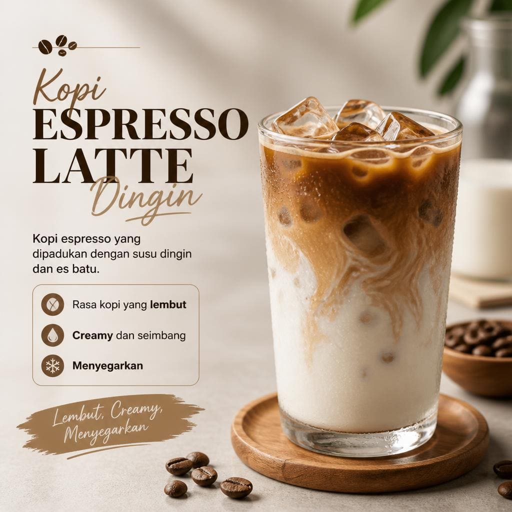 Kopi Espresso Latte Dingin di Solong Coffee
